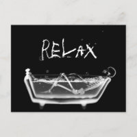 Bath Tub X-Ray Skeleton Black & White