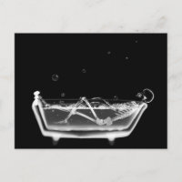 Bath Tub X-Ray Skeleton Black & White