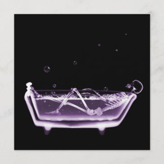 BATH TUB X-RAY VISION SKELETON - PURPLE INVITATION