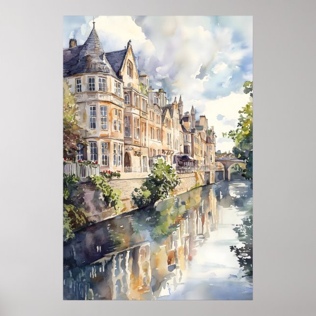 Bath Watercolor 2 Poster (Front)