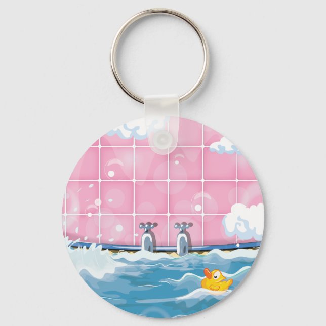 Bath Yellow Duck Key Ring (Front)