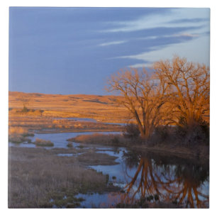 Bathed in sunset light the Calamus River Ceramic Tile