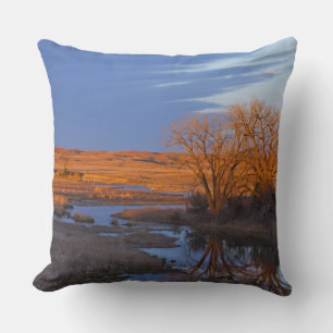 Bathed in sunset light the Calamus River Cushion