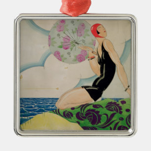 Bather, c.1925 metal tree decoration