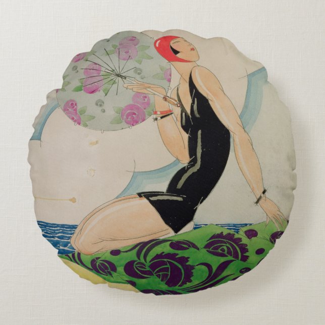 Bather, c.1925 round cushion (Front)
