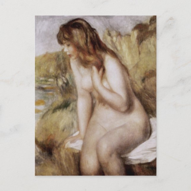 Bather Sitting on a Rock, Pierre-Auguste Renoir Postcard (Front)