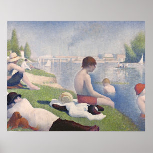 Bathers at Asnières, 1884 (oil on canvas) Poster