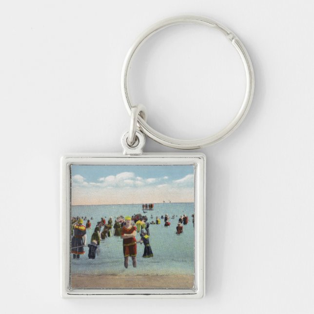Bathers at the Beach Key Ring (Front)