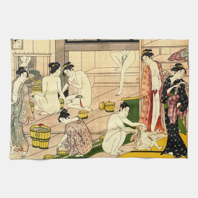 Bathhouse 1780 tea towel (Horizontal)