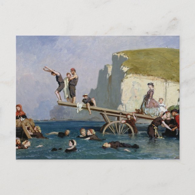 Bathing at Etretat Postcard (Front)