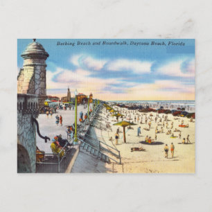 Bathing Beach Boardwalk, Daytona Beach, Florida Postcard