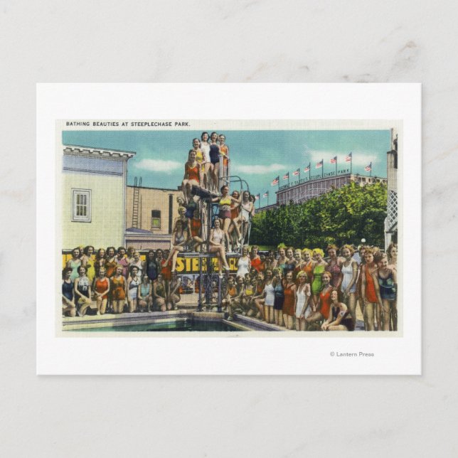 Bathing Beauties at Steeplechase Park Postcard (Front)