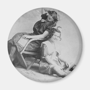 Bathing Beauties - turn of the century beach dress Magnet
