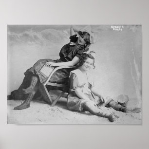 Bathing Beauties - turn of the century beach dress Poster