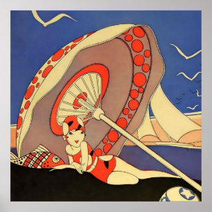 “Bathing Beauty” Magazine Cover by J Carlos Poster