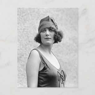 Bathing Beauty Portrait, 1922 Postcard