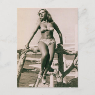 Bathing beauty !! Vintage bikini girl Postcard
