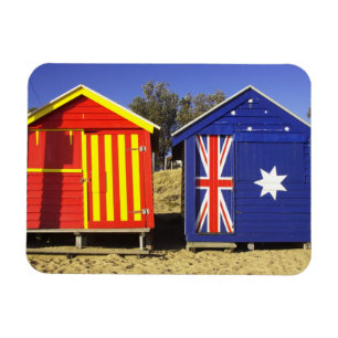Bathing Boxes, Middle Brighton Beach, Port 2 Magnet