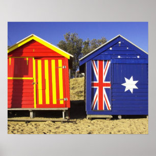 Bathing Boxes, Middle Brighton Beach, Port 2 Poster