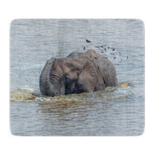 Bathing elephant cutting board