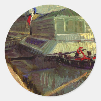 Bathing Float on Seine Asniere by Vincent van Gogh Classic Round Sticker