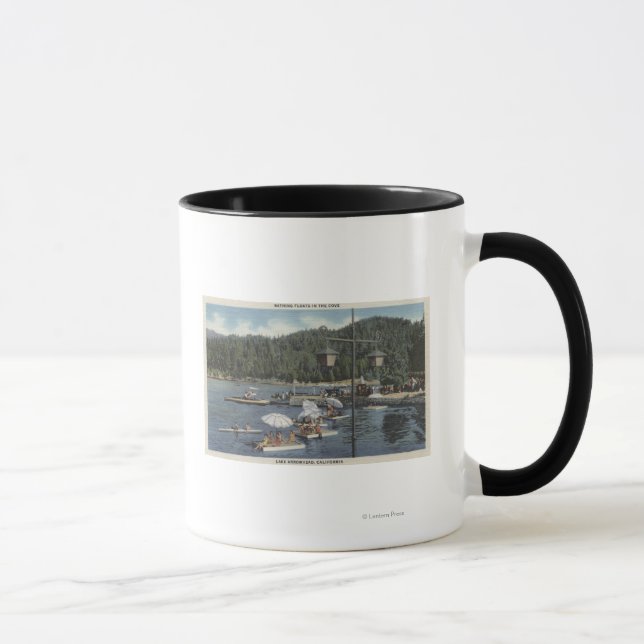 Bathing Floats, Swimmers in Cove Mug (Right)
