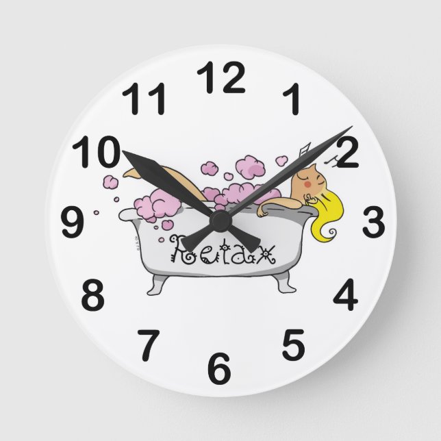 bathing girl round clock (Front)