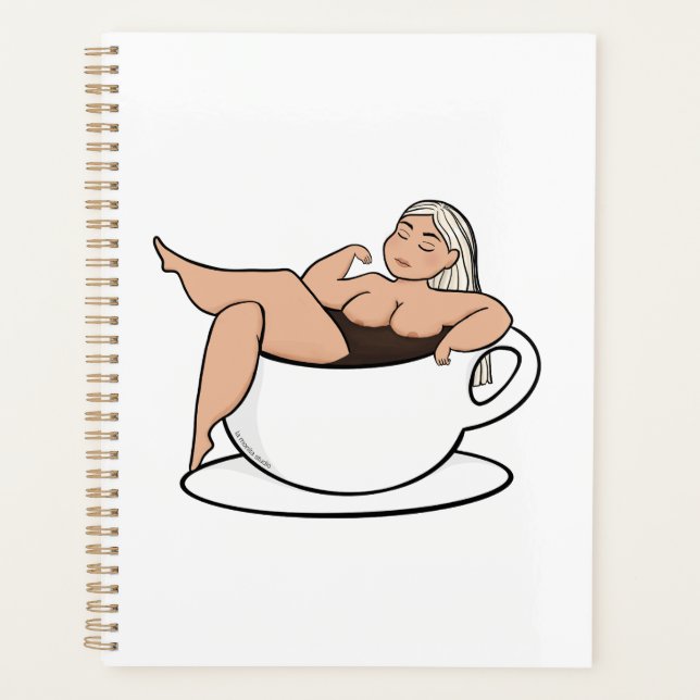 Bathing in coffee - Cute and curvy Planner (Front)