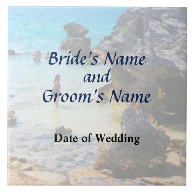 Bathing in the Ocean St. George Wedding Products Tile (Front)