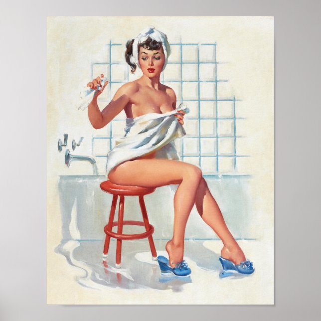 Bathing Pin-Up Girl Poster (Front)