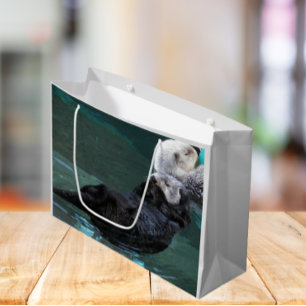 Bathing Sea Otters Photo Large Gift Bag