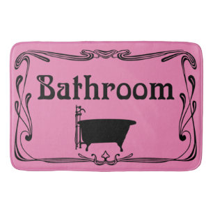 Bathmat bathroom vintage tub black pink