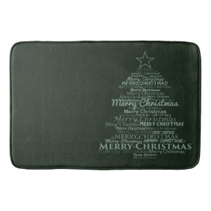 Bathmat green tree merry Christmas