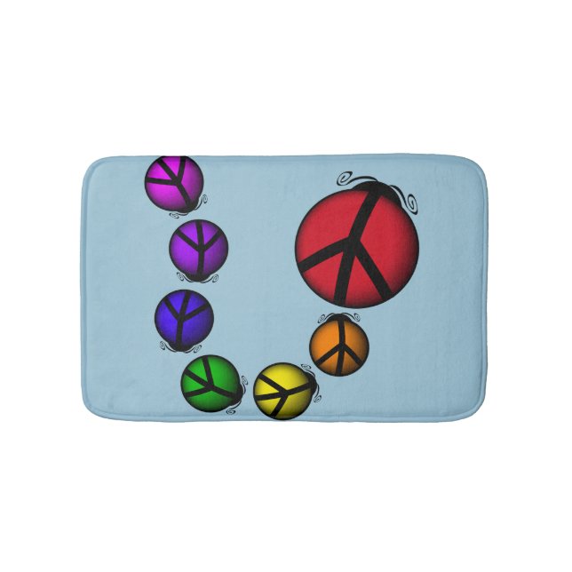 Bathmat, Ladybug Peace Sign Bugs Bath Mat (Front)
