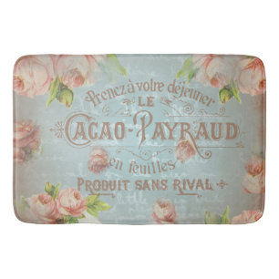 bathmat shabbychic french roses vintage floral