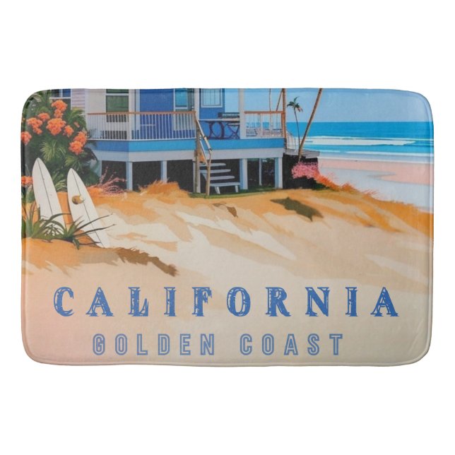 Bathroom beach theme  bath mat (Front)