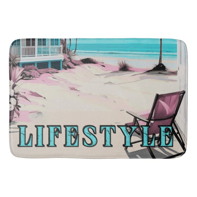 Bathroom beach theme  bath mat (Front)