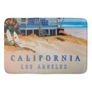Bathroom beach theme bath mat