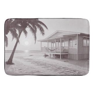Bathroom beach theme bath mat