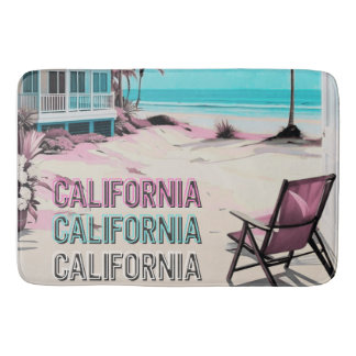 Bathroom beach theme bath mat
