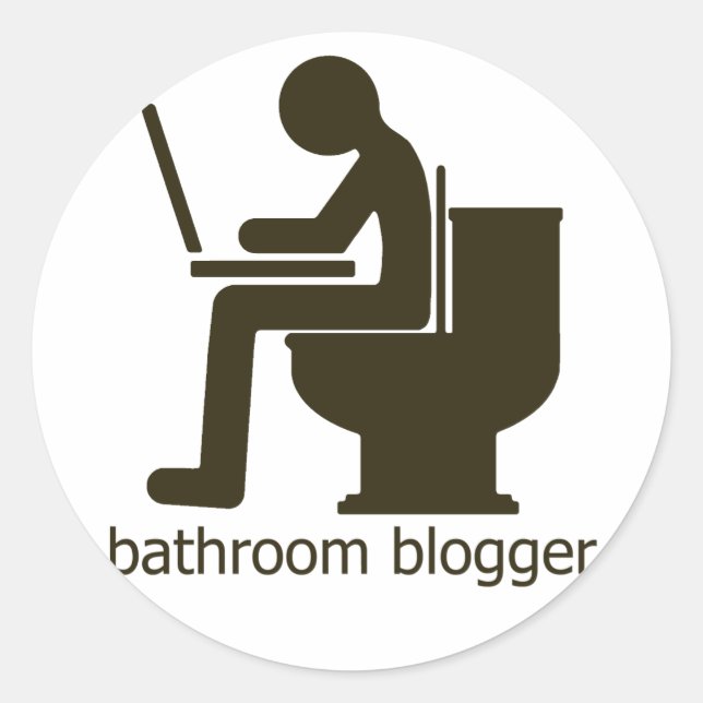 Bathroom Blogger Griege Classic Round Sticker (Front)
