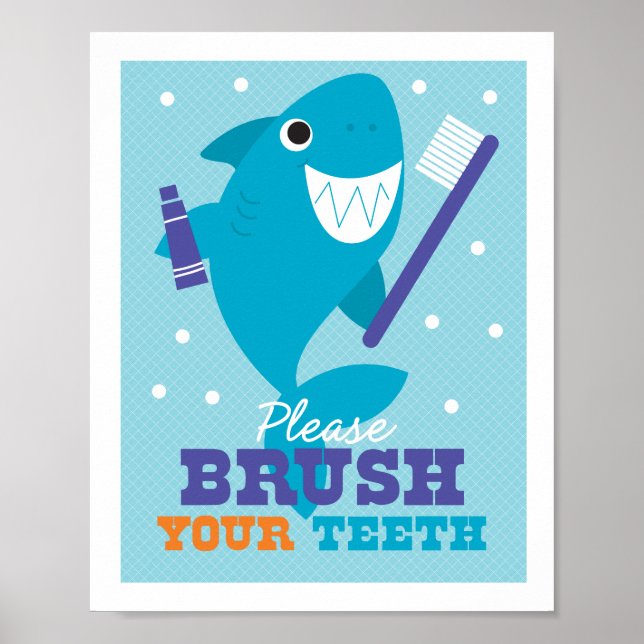 Bathroom Brush Your Teeth Art Poster (Front)