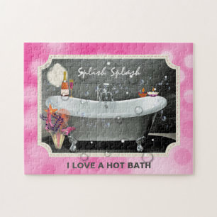 Bathroom Bubbles Splish Splash Cute Jigsaw Puzzle