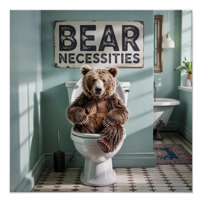 Bathroom decor funny wall art toilet print (Front)