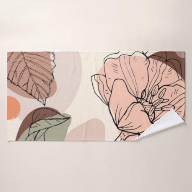 BATHROOM DECOR, NEUTRAL EARTH-TONE  TOWEL SET,  (Bath Towel)
