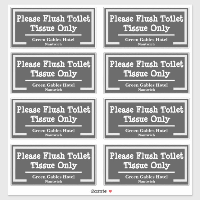 Bathroom Flush Toilet Paper Only (Sheet)
