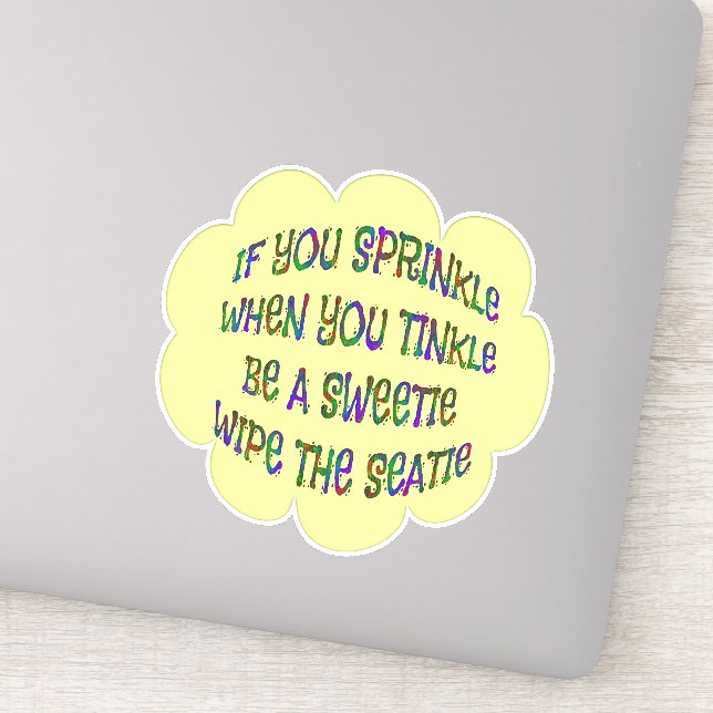 Bathroom Humour Be Sweetie Wipe Seatie Stickers (Detail)