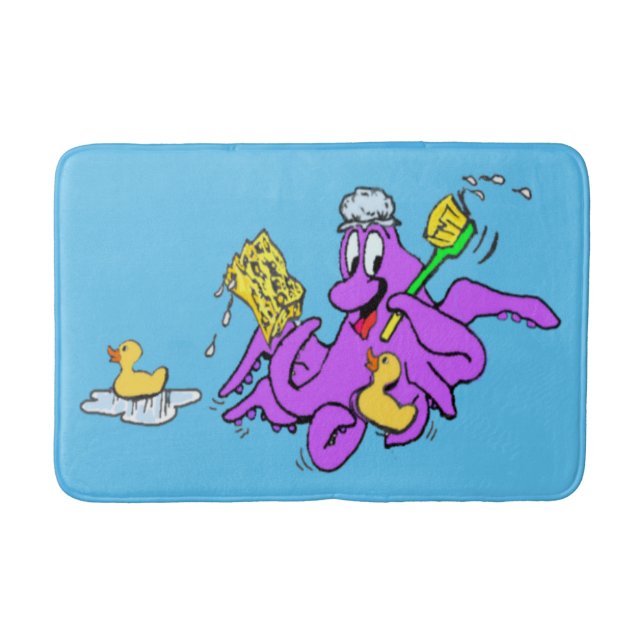 Bathroom Octopus Customisable Bath Mat (Front)
