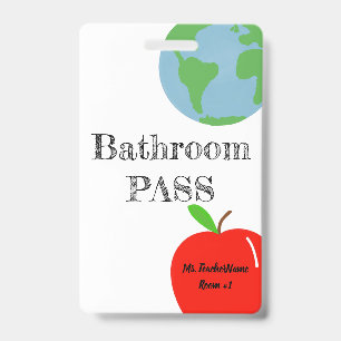 Bathroom Pass Personalised ID Badge