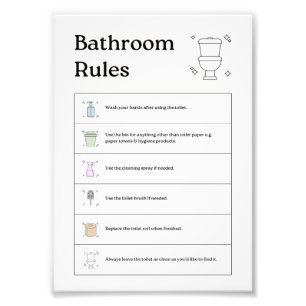 Bathroom Rules Essential Etiquette Poster